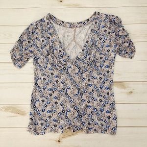 Free People Hollywood Ruched Sleeve Blouse